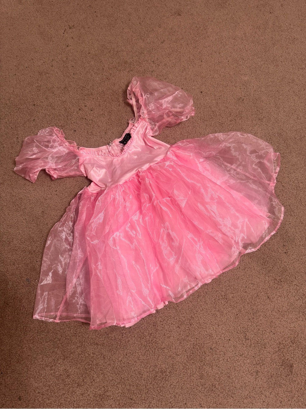 New Xs pink princess mini dress costume festival peach fairy rave poof sleeve ou